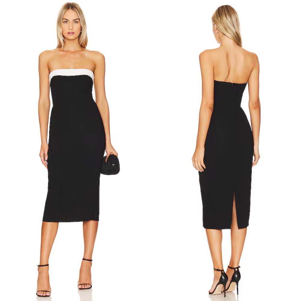Amanda Uprichard x REVOLVE Kerry Midi Dress in Black Size Medium